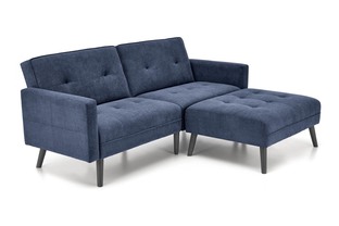 CORNELIUS sofa rozkładana z funkcją narożnika niebieska