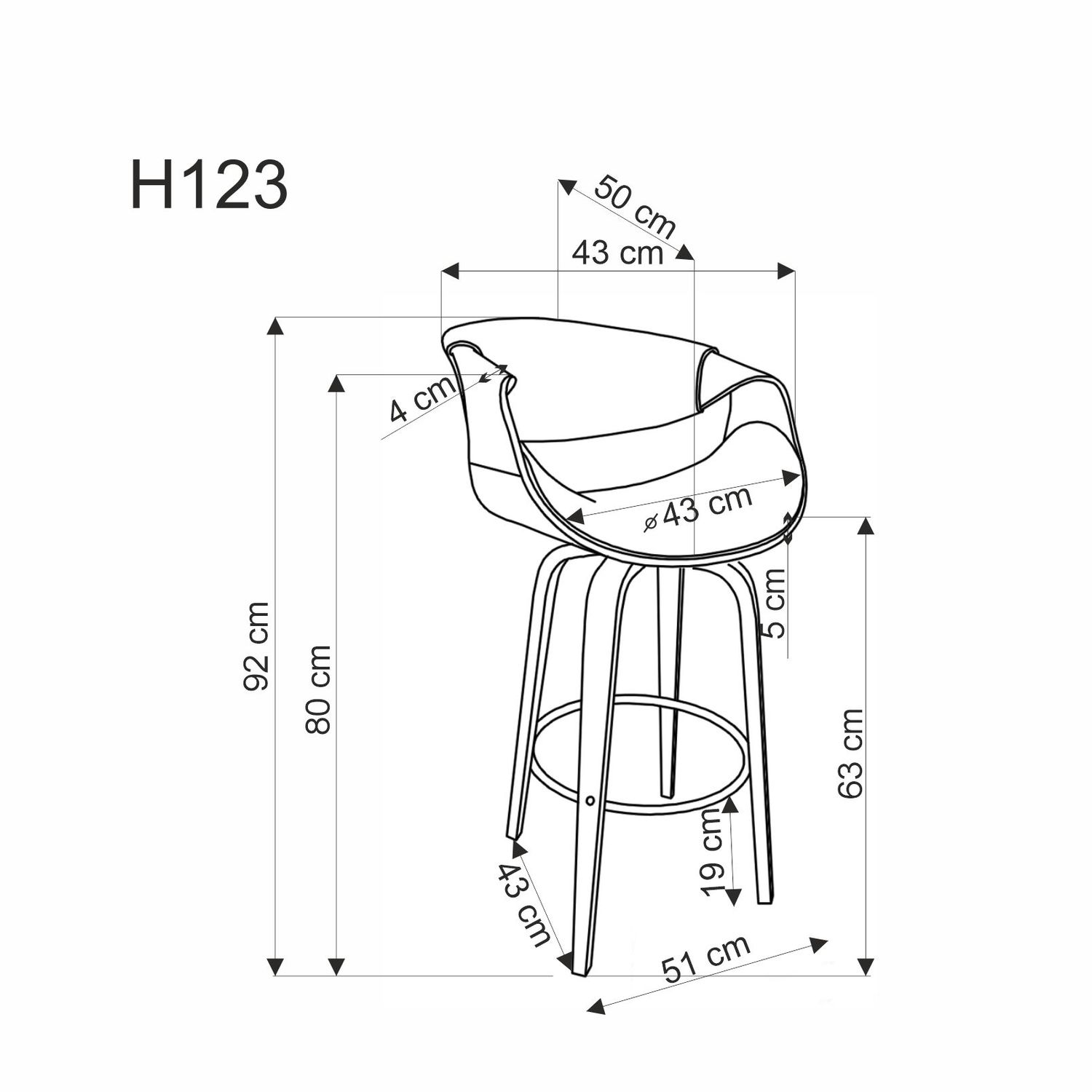 H123 hoker popielaty / orzechowy - HALMAR