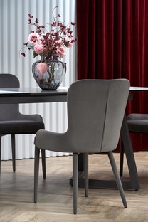 TIZIANO extension table, color: top - light grey / dark grey, legs - dark grey