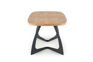 VELDON extension table, color: top - natural oak, legs - black