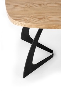 VELDON extension table, color: top - natural oak, legs - black