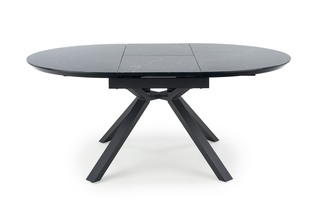 VERTIGO extension table, color: top - black marble, legs - black