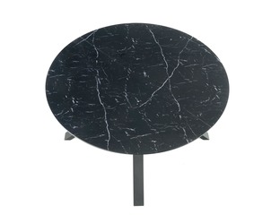 VERTIGO extension table, color: top - black marble, legs - black