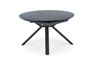 VERTIGO extension table, color: top - black marble, legs - black