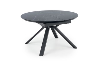 VERTIGO extension table, color: top - black marble, legs - black