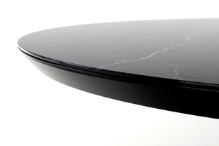 VERTIGO extension table, color: top - black marble, legs - black
