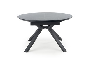 VERTIGO extension table, color: top - black marble, legs - black