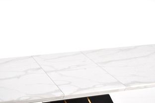 VINCENZO table white marble, leg black/gold