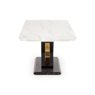VINCENZO table white marble, leg black/gold