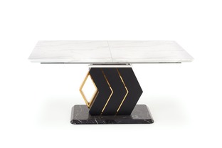 VINCENZO table white marble, leg black/gold