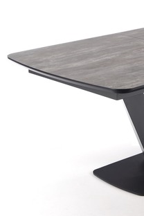 VINSTON extension table, color: top - dark grey / black, legs - black