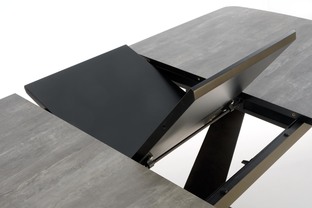 VINSTON extension table, color: top - dark grey / black, legs - black