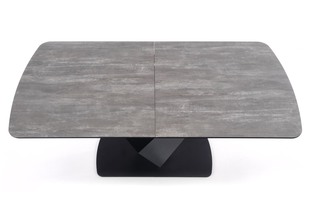 VINSTON extension table, color: top - dark grey / black, legs - black