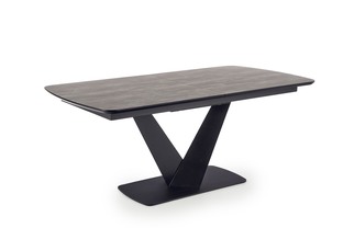 VINSTON extension table, color: top - dark grey / black, legs - black