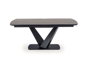 VINSTON extension table, color: top - dark grey / black, legs - black