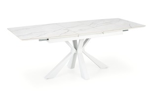 VIVALDI extension table white marble, leg white