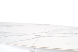 VIVALDI extension table white marble, leg white
