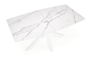 VIVALDI extension table white marble, leg white