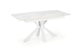 VIVALDI extension table white marble, leg white