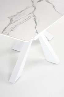 VIVALDI extension table white marble, leg white