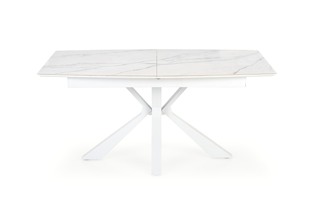 VIVALDI extension table white marble, leg white