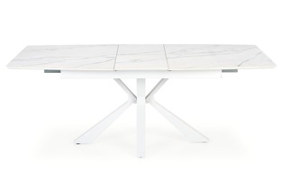 VIVALDI extension table white marble, leg white