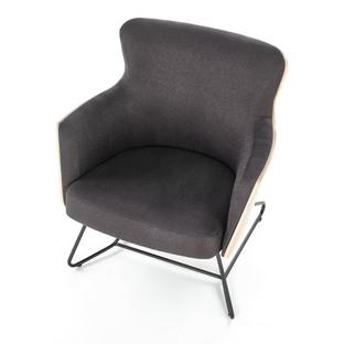 CHILLOUT leisure armchair dark grey / natural oak, legs - black