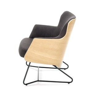 CHILLOUT leisure armchair dark grey / natural oak, legs - black