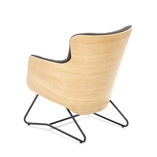 CHILLOUT leisure armchair dark grey / natural oak, legs - black
