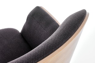 CHILLOUT leisure armchair dark grey / natural oak, legs - black
