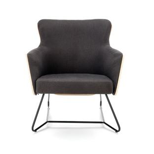 CHILLOUT leisure armchair dark grey / natural oak, legs - black