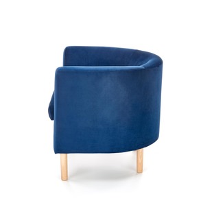 CLUBBY 2  leisure armchair dark blue / natural