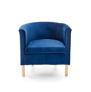 CLUBBY 2  leisure armchair dark blue / natural