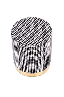 ARUNA pouffe color: black/white/gold