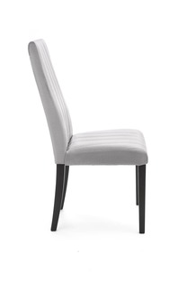 DIEGO 2 krzesło czarny / tap. velvet pikowany Pasy - MONOLITH 85 (jasny popiel) (1p=2szt)