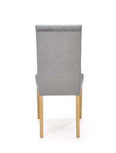 DIEGO 3 krzesło dąb miodowy / tap. velvet pikowany Pasy - MONOLITH 85 (jasny popiel) (1p=2szt)