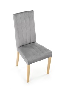 DIEGO 3 krzesło dąb miodowy / tap. velvet pikowany Pasy - MONOLITH 85 (jasny popiel) (1p=2szt)