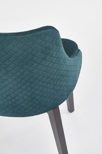 TOLEDO 3 krzesło czarny / tap. velvet pikowany Karo 4 - MONOLITH 37 (ciemny zielony) (1p=1szt)