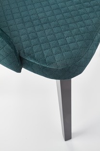 TOLEDO 3 krzesło czarny / tap. velvet pikowany Karo 4 - MONOLITH 37 (ciemny zielony) (1p=1szt)