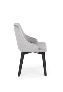TOLEDO 3 krzesło czarny / tap. velvet pikowany Karo 4 - MONOLITH 85 (jasny popiel) (1p=1szt)