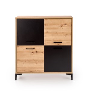 RAVEN KM-2 komoda dąb artisan/czarny (3p=1szt)