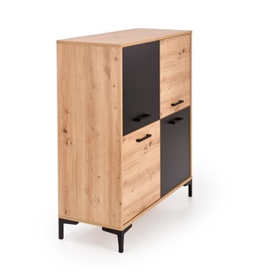 RAVEN KM-2 komoda dąb artisan/czarny (3p=1szt)