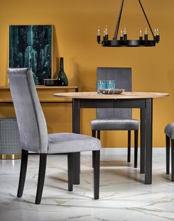 RINGO stół kolor blat dąb artisan, nogi - czarny (102-142x102x76 cm) (2p=1szt)