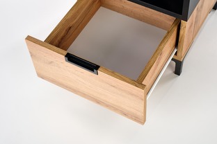 SILVIA bedside table, wotan oak - black