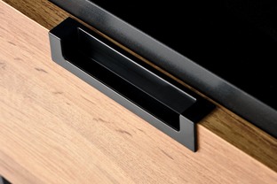 SILVIA bedside table, wotan oak - black
