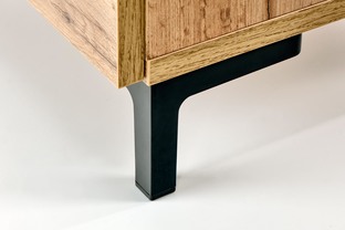 SILVIA bedside table, wotan oak - black