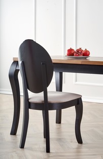 WINDSOR extension table, color: dark oak/black