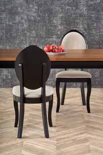 WINDSOR extension table, color: dark oak/black