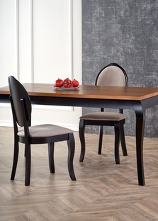 WINDSOR extension table, color: dark oak/black
