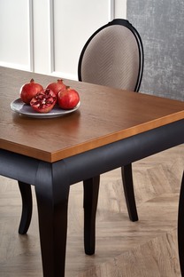 WINDSOR extension table, color: dark oak/black